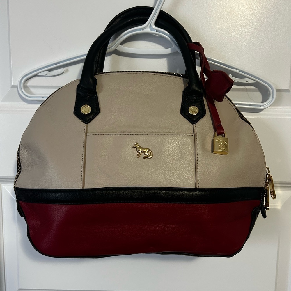 Emma Fox Leather Dome Purse Handbag Removable Strap
